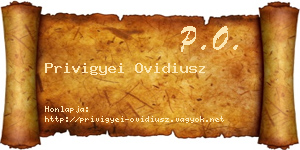 Privigyei Ovidiusz névjegykártya